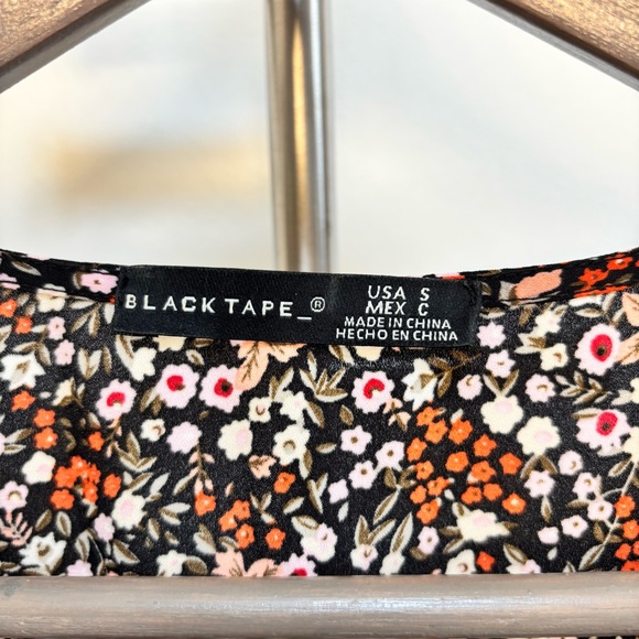 Black Tape Floral Mini Dress Small Twee Cottagecore Washable Fairy Blacktape - Picture 2 of 11